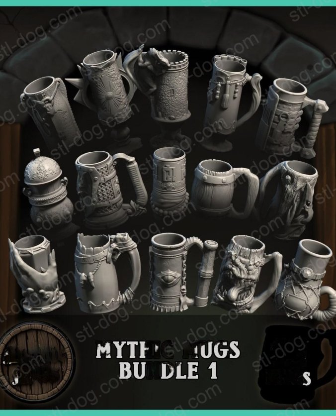 神话杯(Mythic Mugs) 3D打印图纸